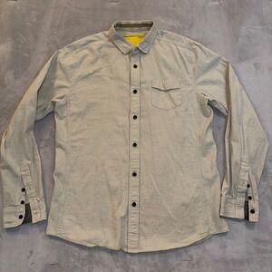 Descendant of Thieves Mens Tan Long Sleeve Button Down Shirt Large